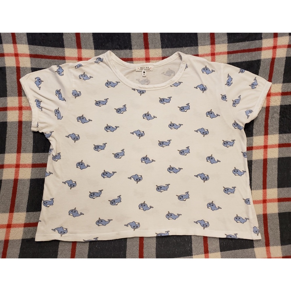 EUC narwhal crop top tee